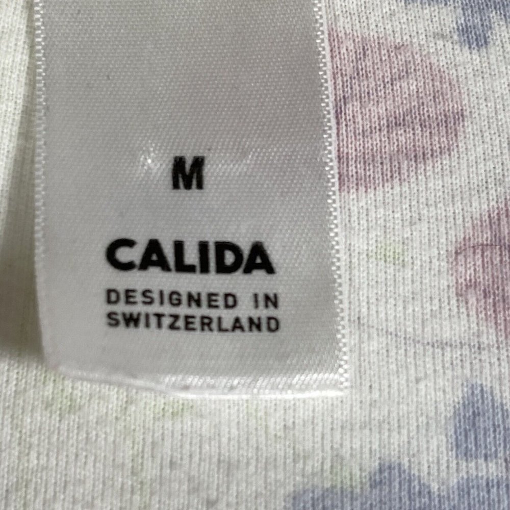 Calida Womens Nightgown Size M White Pink Blue Floral Long Sleeve Cotton 33646 - Picture 6 of 11